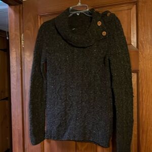 Eddie Bauer deep brown wool sweater in Small